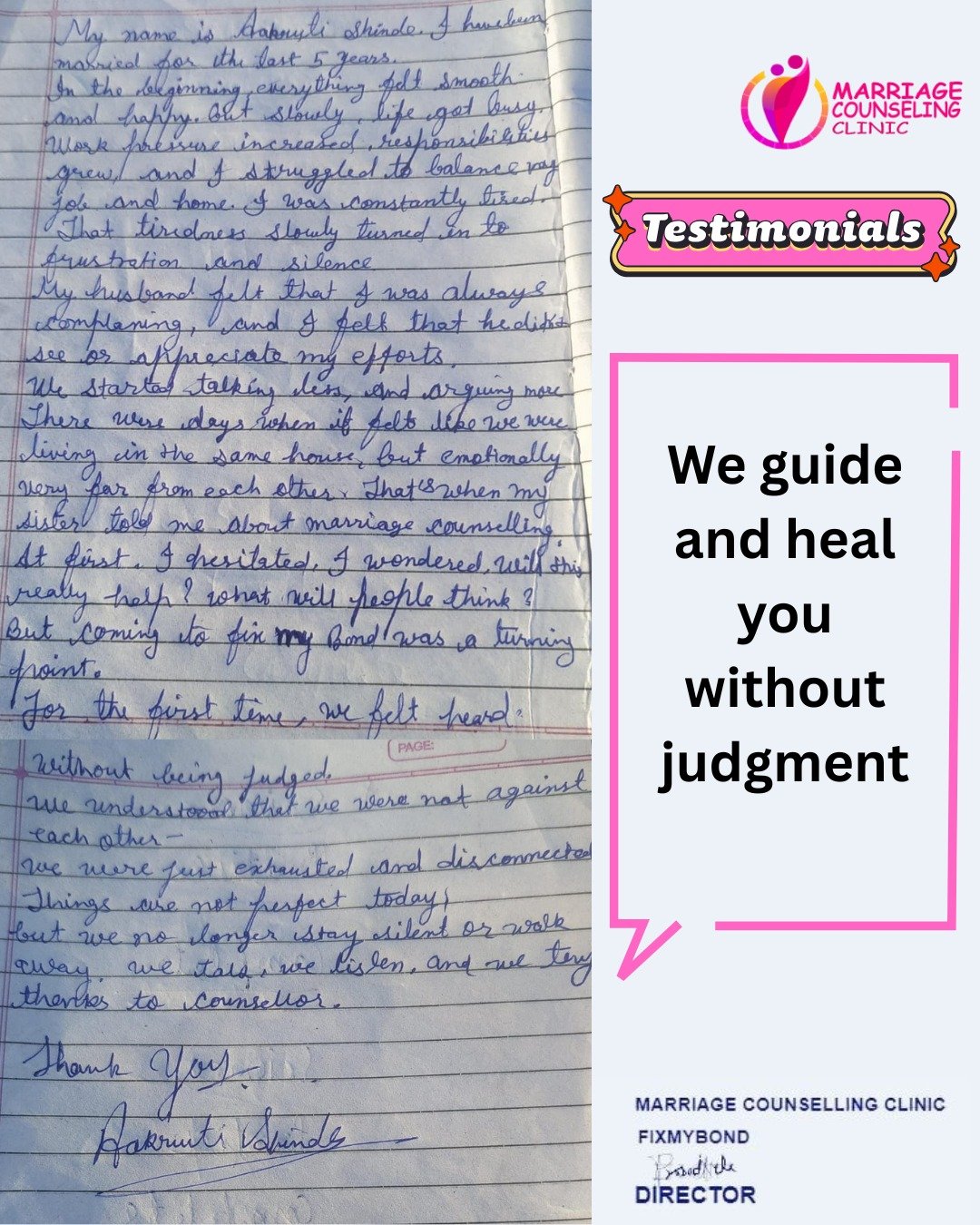 marriage counselling Fixmybond testimonials feedback