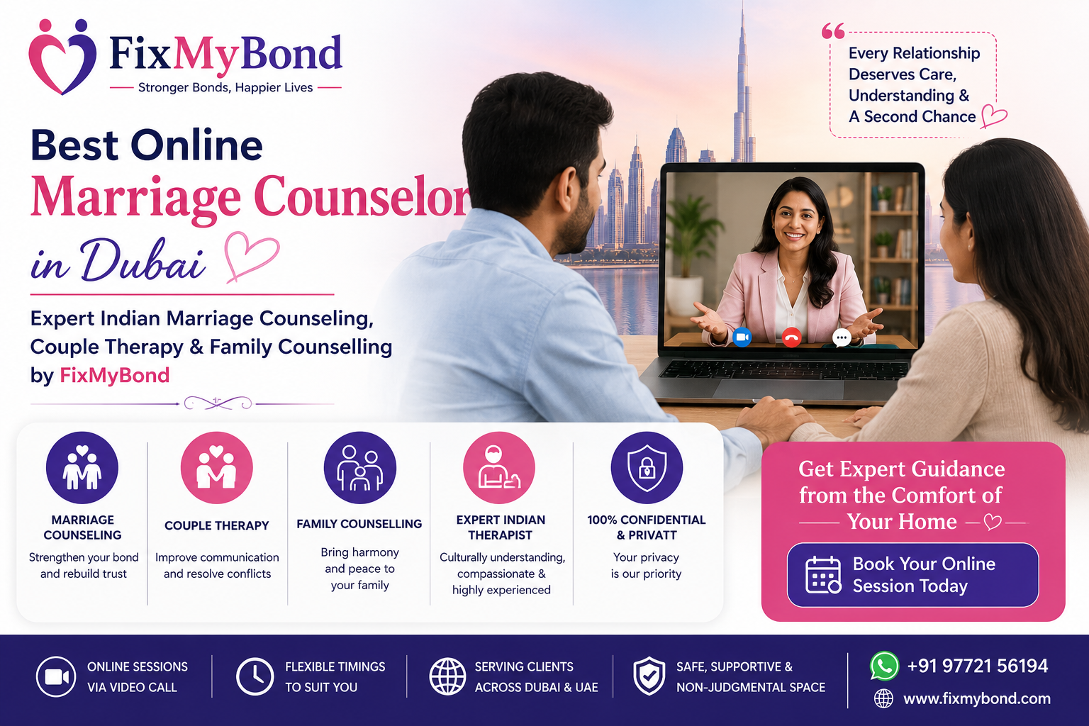 Best Online Marriage Counselor in Dubai: Expert Indian Marriage Counseling Couple Therapy & Family Counselling by FixMyBond