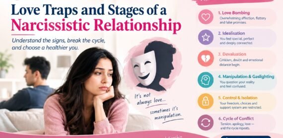 Stages of a narcissistic relationship, love bombing, emotional manipulation, and relationship warning signs