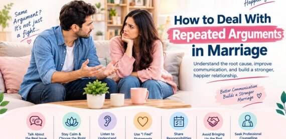 How to deal with repeated arguments in marriage and improve communication between couples.